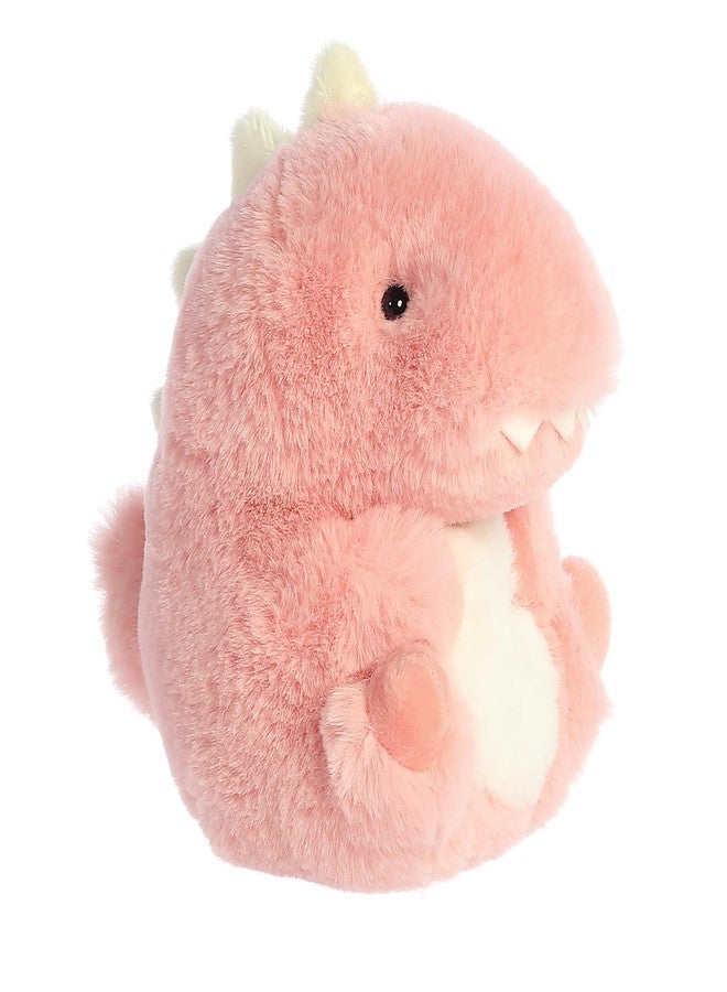 Aurora® Round Rolly Pet™ Avery Allosaurus™ Stuffed Animal - Adorable Companions - On-The-Go Fun - Pink 5 Inches - Image 1